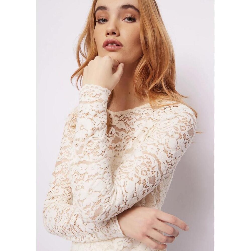 dELiA*s Elegant Cream Lace Top M
